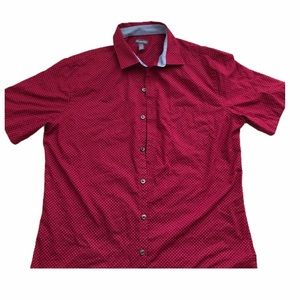 Van heusen- red and white polkadot short sleeve